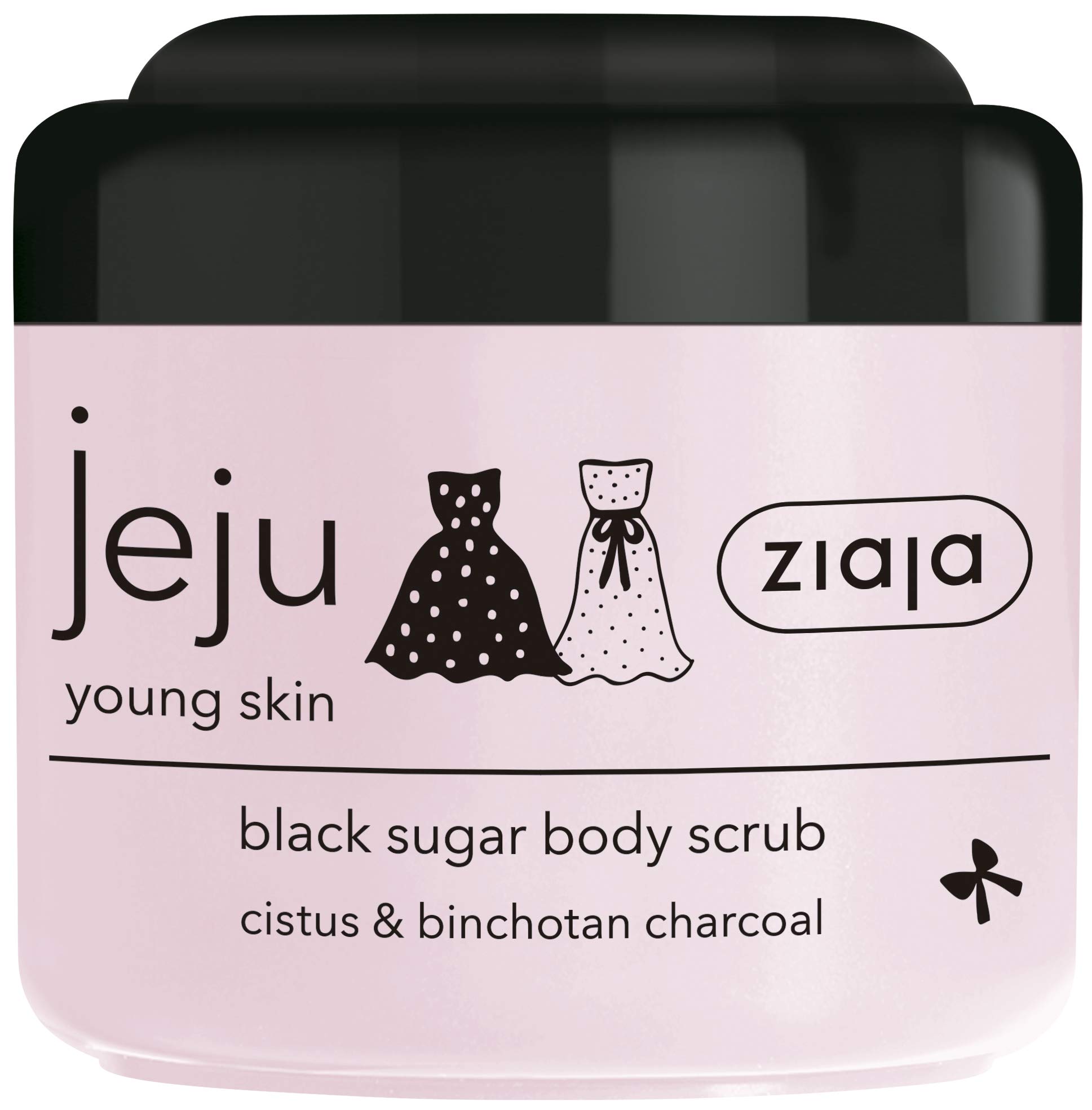 Ziaja Jeju Black Sugar Body Scrub - Exfoliating & Moisturizing Body Polish for Smooth Skin | Perfect for Dry Skin & Pre-Shave Exfoliation
