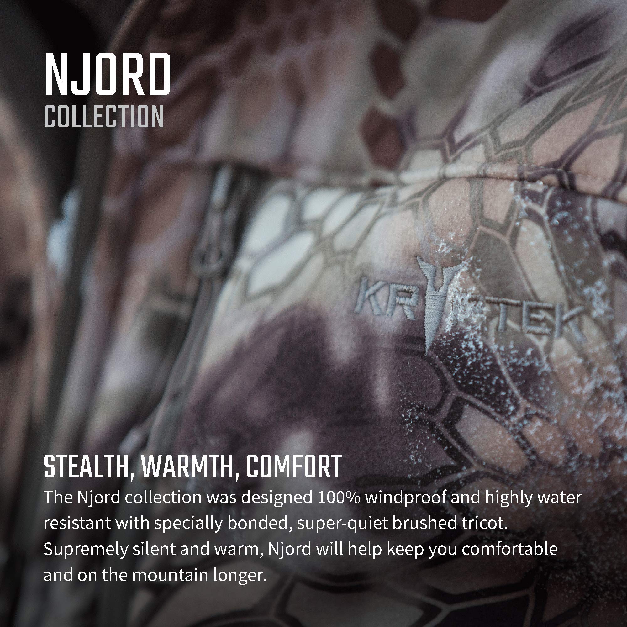 Kryptek Njord Men's Hunting Jacket - Windproof Camouflage Soft Shell Jacket for Outdoor Hunting, Hiking & Camping