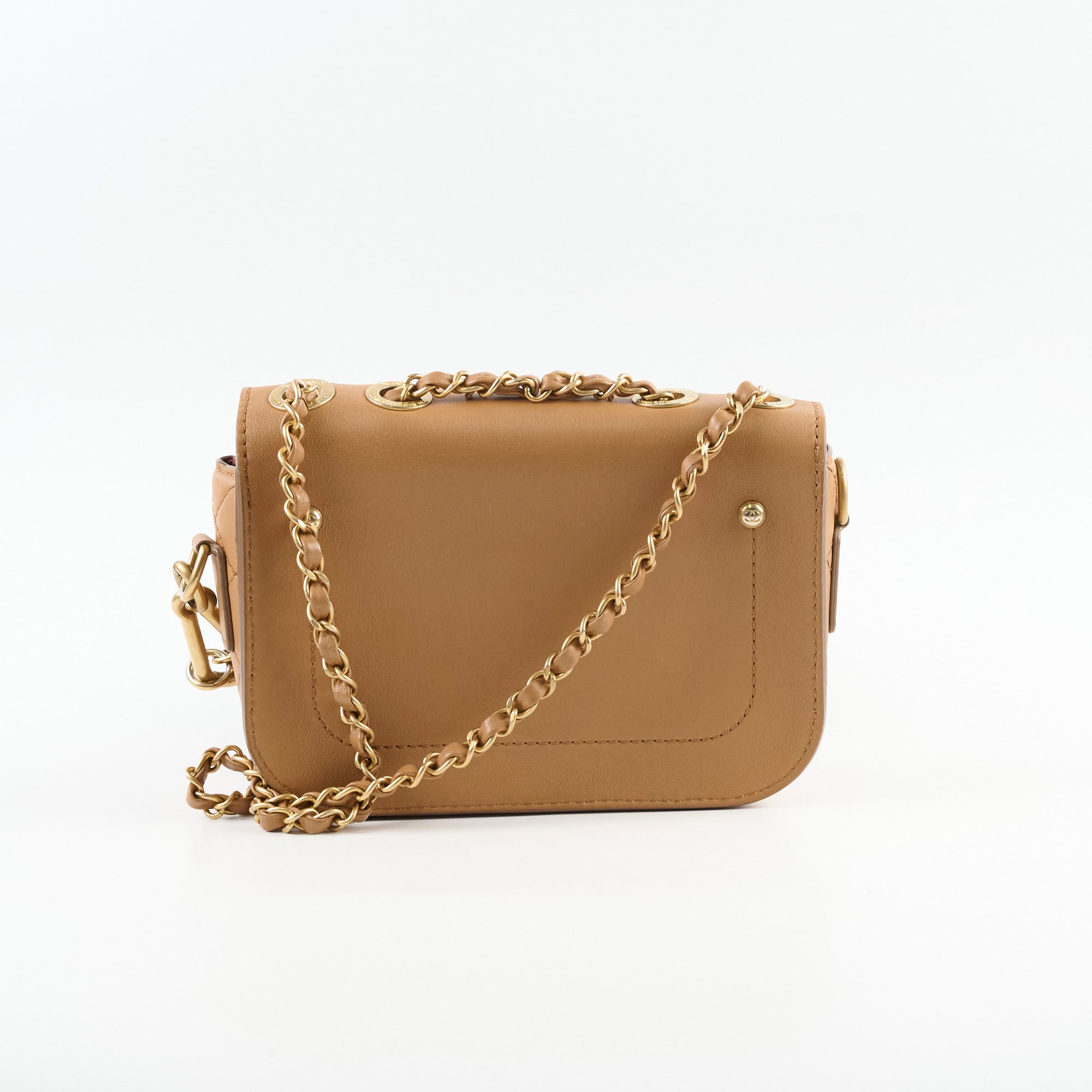 Chanel Seasonal Crossbody Bag with Detachable Pouch in Tan - Perfect for Everyday Use, Travel & Special Occasions