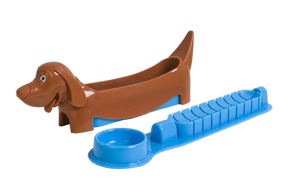 Evriholder Hot Dog Holder and Slicer - Perfect for Kids' Fun Lunches & Snacks - Blue or Green (Colors May Vary) - Ideal for School Lunchboxes, Picnics, and Family BBQs
