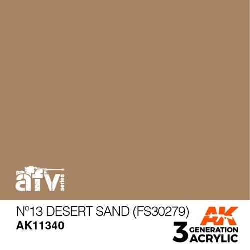 AK Interactive AK11340 AFV Series No.13 Desert Sand FS30279 Acrylic Paint - 17ml Bottle - 3rd Generation Formula - Perfect for Military Model Painting & Miniature Wargaming
