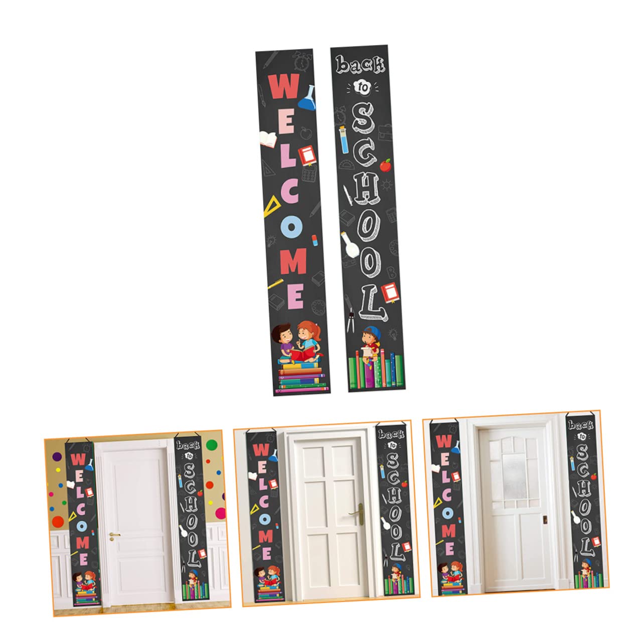 RORPOIR 1 Pair Curtain Emblems - Elegant Office & School Decor, Welcome Sign for Back to School Season, Perfect for Classroom, Campus, and Home Decorations