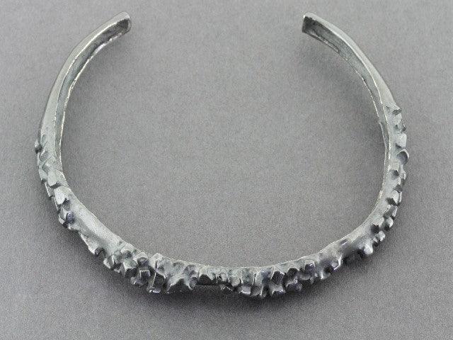 Druzy Cuff Bracelet - Oxidized Sterling Silver Bangle for Women - Boho Chic Jewelry for Everyday Wear & Special Occasions