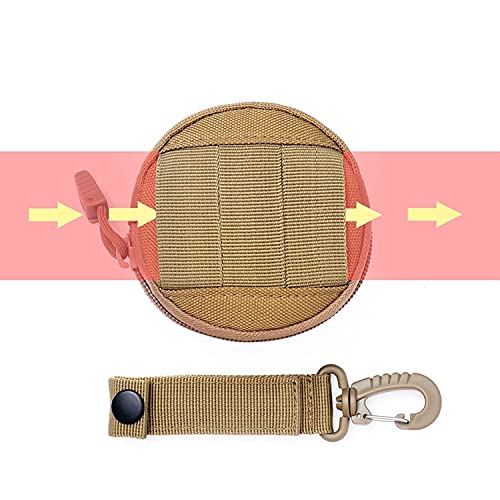Tactical MOLLE Pouch - Small Multi-Function EDC Organizer Bag for Keys, Wallet, Wireless Headset & Coins - Durable Zippered Pocket Pouch for Outdoor, Hiking, Camping & Everyday Carry Essentials