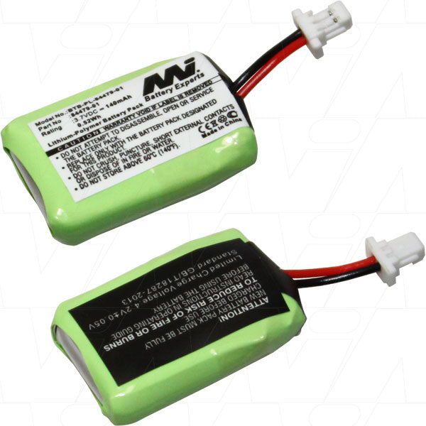 3.7V 140mAh Rechargeable LiPo Battery Replacement for Plantronics Bluetooth Headsets - Perfect for Wireless Headsets, Office Headsets, and Call Center Headsets