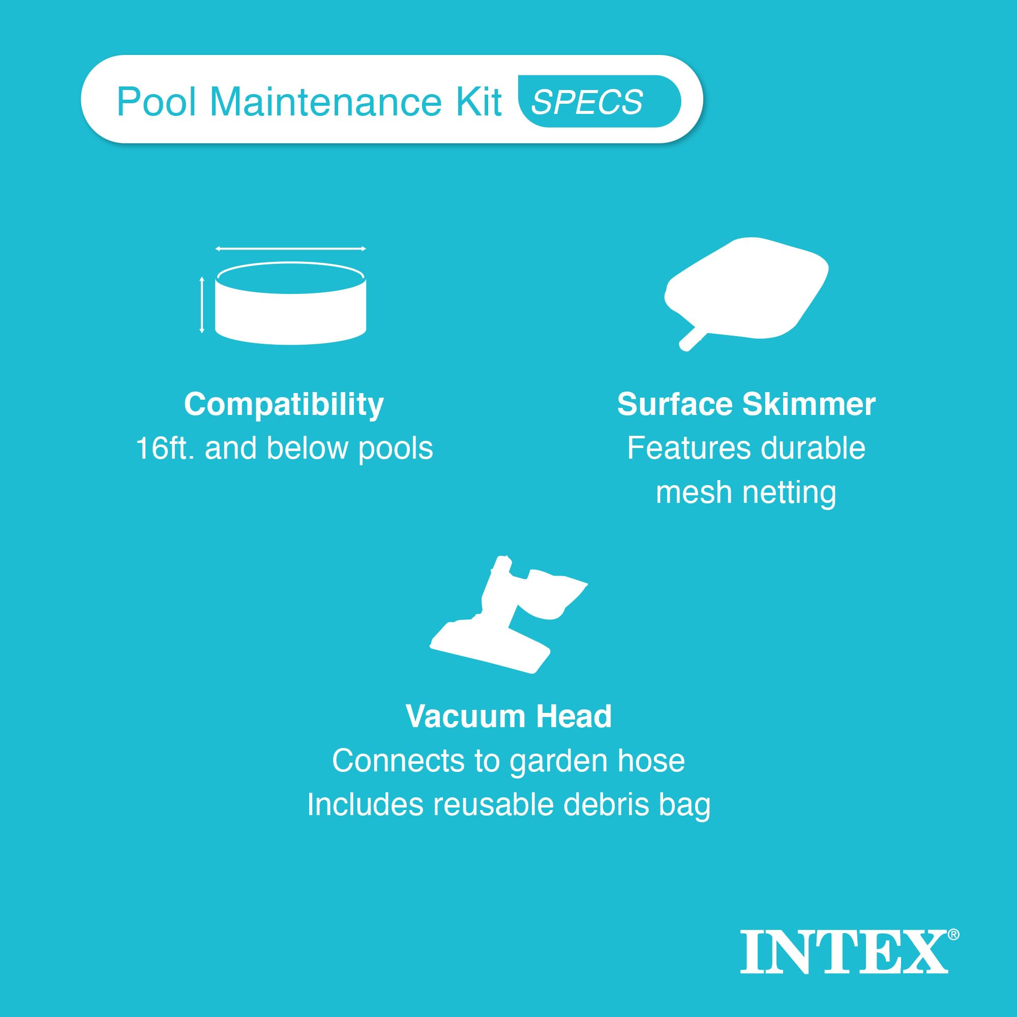 Intex 26165EH 15ft x 42in Easy Set Inflatable Above Ground Swimming Pool Set with Filter Pump, Ladder, Cover & Maintenance Kit - Perfect for Backyard, Family Fun, Summer Cooling and Outdoor Parties