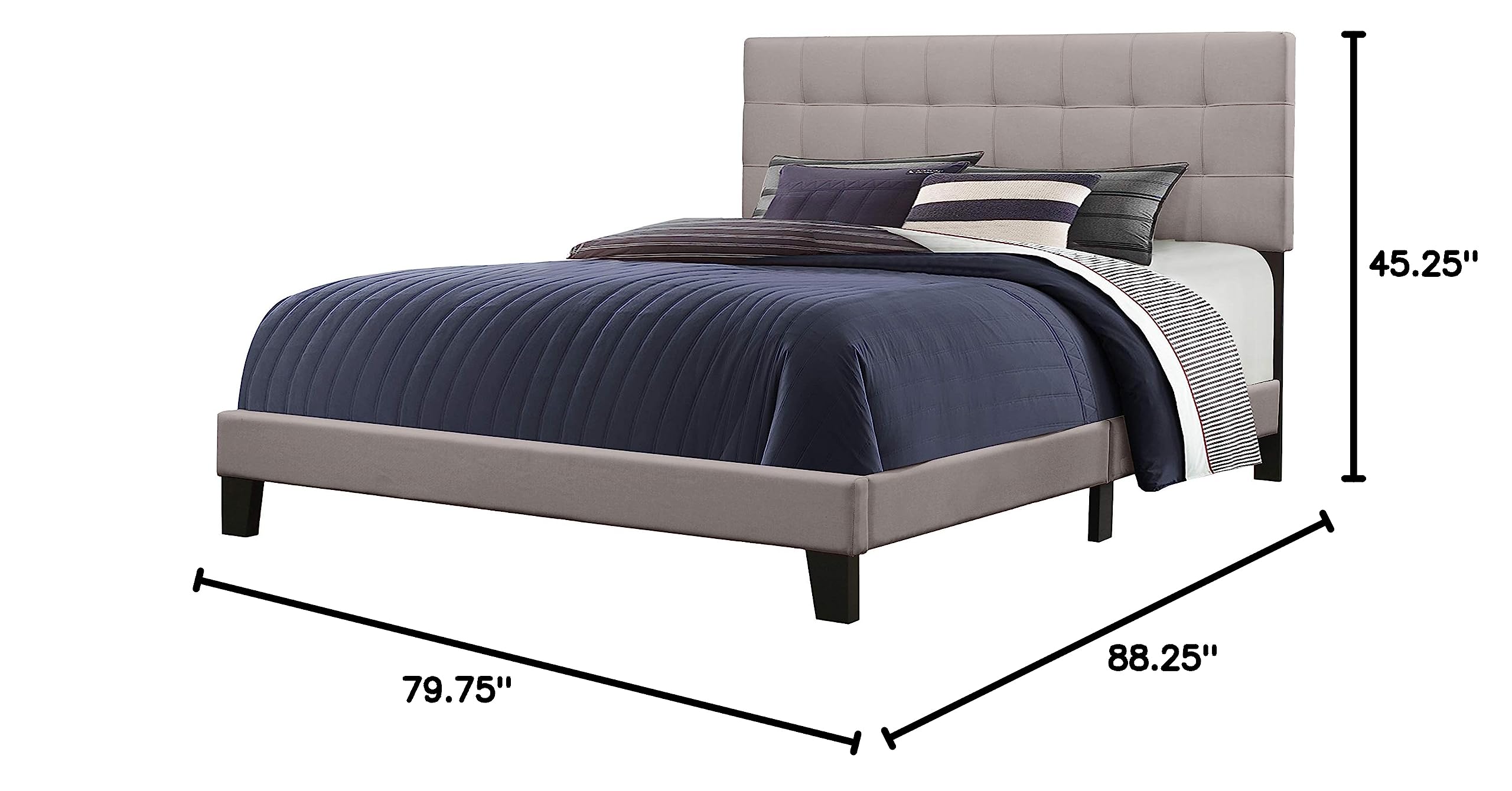 Hillsdale Furniture Delaney King Size Bed Frame in Stone Finish - Perfect for Master Bedroom & Guest Room Decor