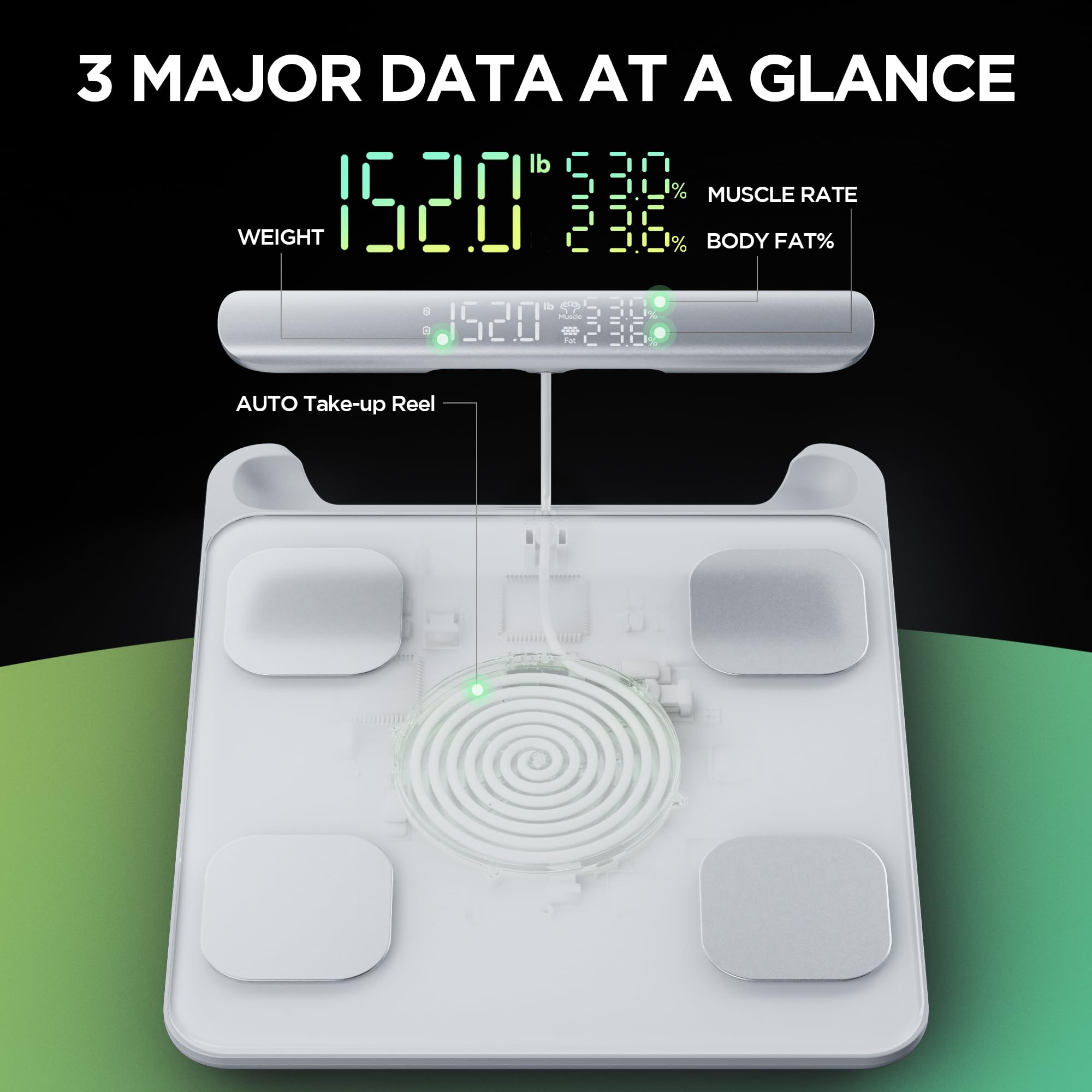 Runstar Smart Scale - 8-Electrode Body Composition Analyzer with BMI, Body Fat, Muscle Mass & 28 Health Metrics | Digital Bathroom Scale with Handle Display | FSA/HSA Eligible | Perfect for Home Gym, Weight Loss Tracking & Fitness Enthusiasts