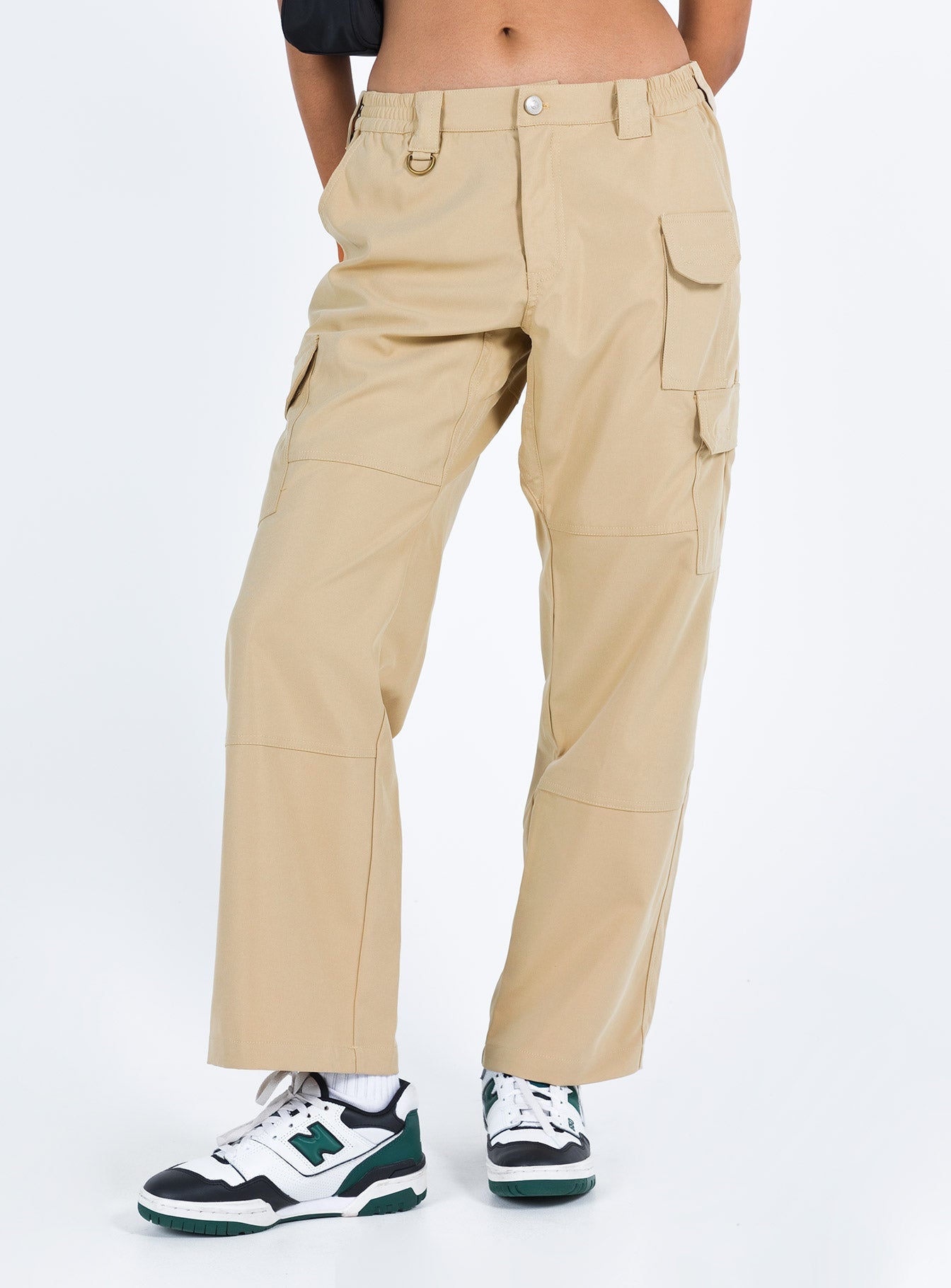 AYSA Men's Cargo Pants - Military Style Tactical Work Pants with Multiple Pockets | Comfortable Outdoor Hiking, Travel & Workwear (Khaki)