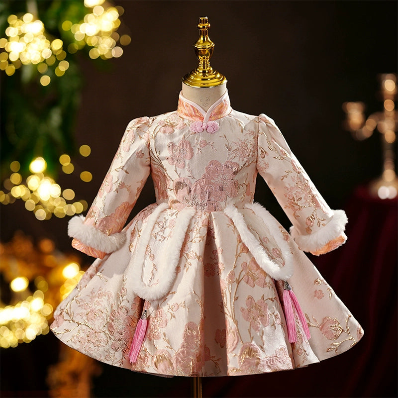 Baby Girl Winter Baptism Dress | Christmas Pageant Gown | Toddler First Birthday Princess Dress | Perfect for Holidays, Church & Special Occasions