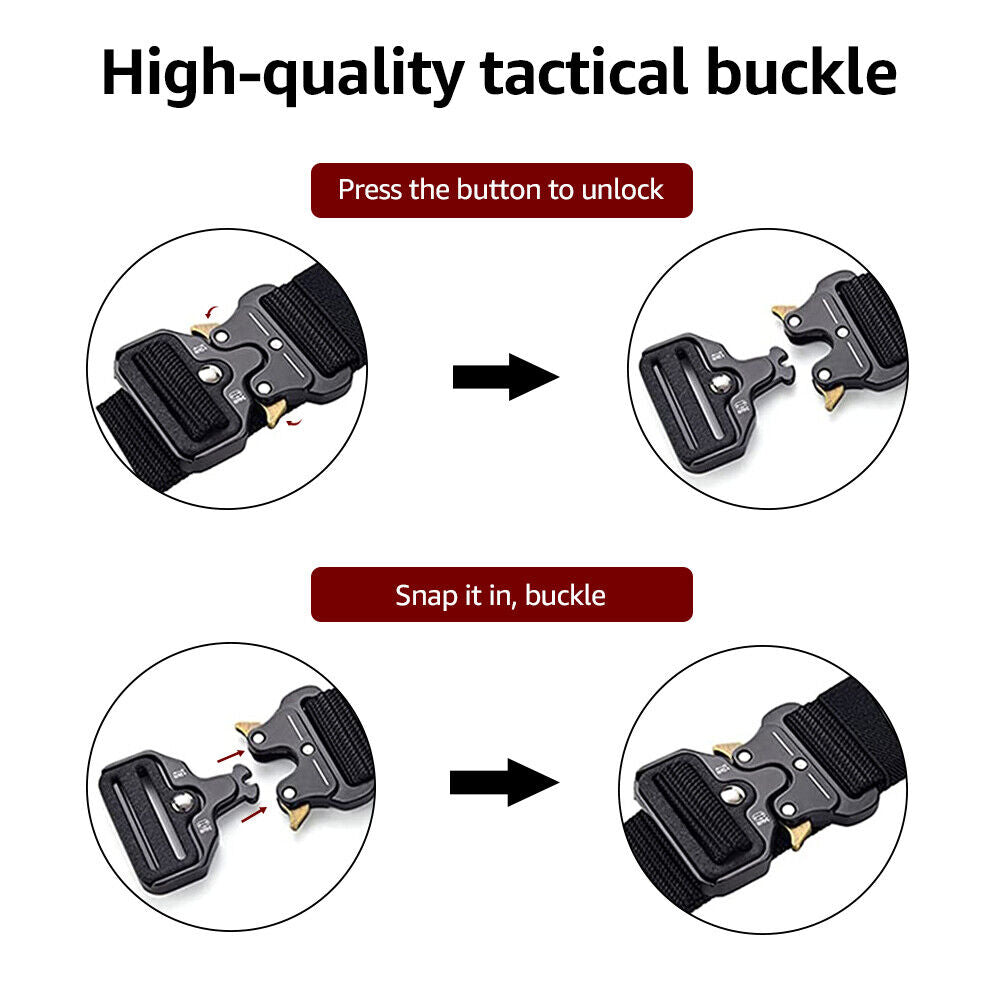 Cobra Tactical Quick Release Belt - Heavy Duty Military Style Belt for Outdoor, Hiking & Tactical Gear - Perfect for Camping, Airsoft & Survival Adventures