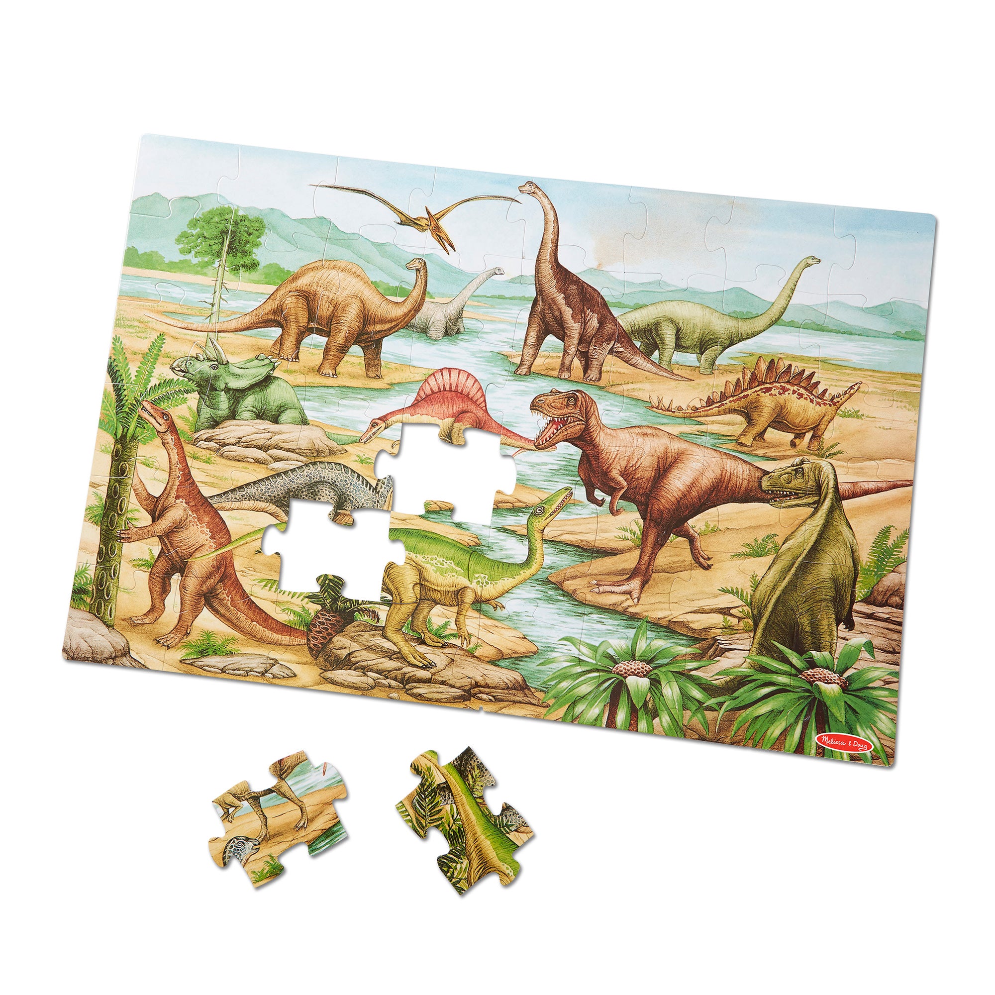 48-Piece Dinosaurs Floor Puzzle for Kids - Educational Dinosaur Jigsaw Puzzle for Children's Playroom, Classroom & Birthday Gifts