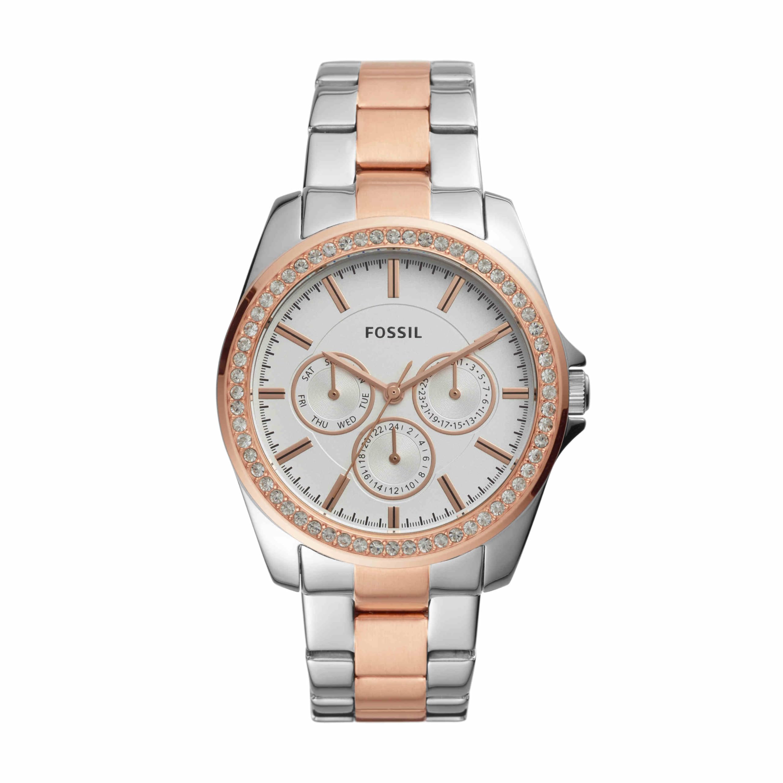 Fossil Janice Multifunction Two-Tone Stainless Steel Watch for Women - Water Resistant, Date Display - Perfect for Work, Casual & Formal Occasions - Model BQ3420