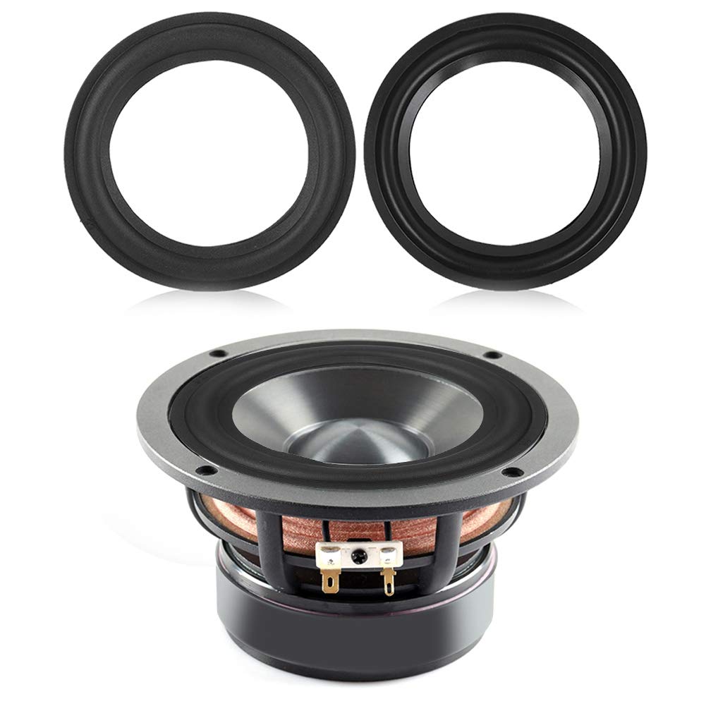 2Pcs Black 5/4 Inch Speaker Rubber Edge - Subwoofer Foam Edge Repair Kit for Audio Equipment, Home Theater & Car Speaker Systems (4 Inch)