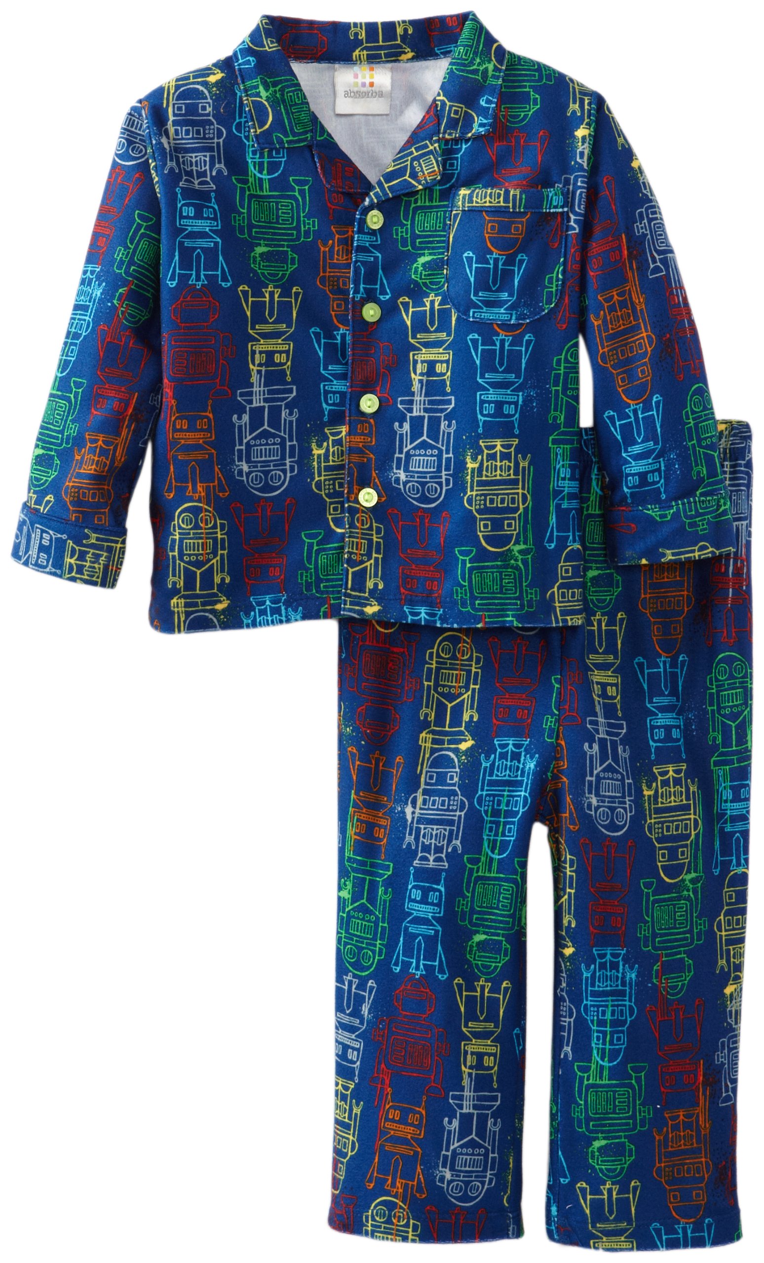 ABSORBA Baby Boys' Robots Pajama Set - Soft Cotton Sleepwear with Fun Robot Print - Perfect for Bedtime & Lounging