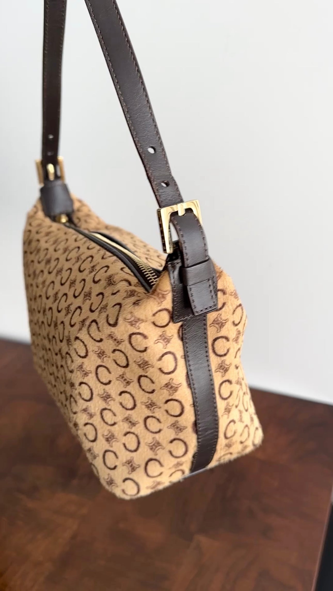 Celine Pony Hair Triomphe Logo Brown Baguette Bag - Luxury Designer Crossbody Purse for Women | Perfect for Evening Parties, Date Nights & Special Occasions