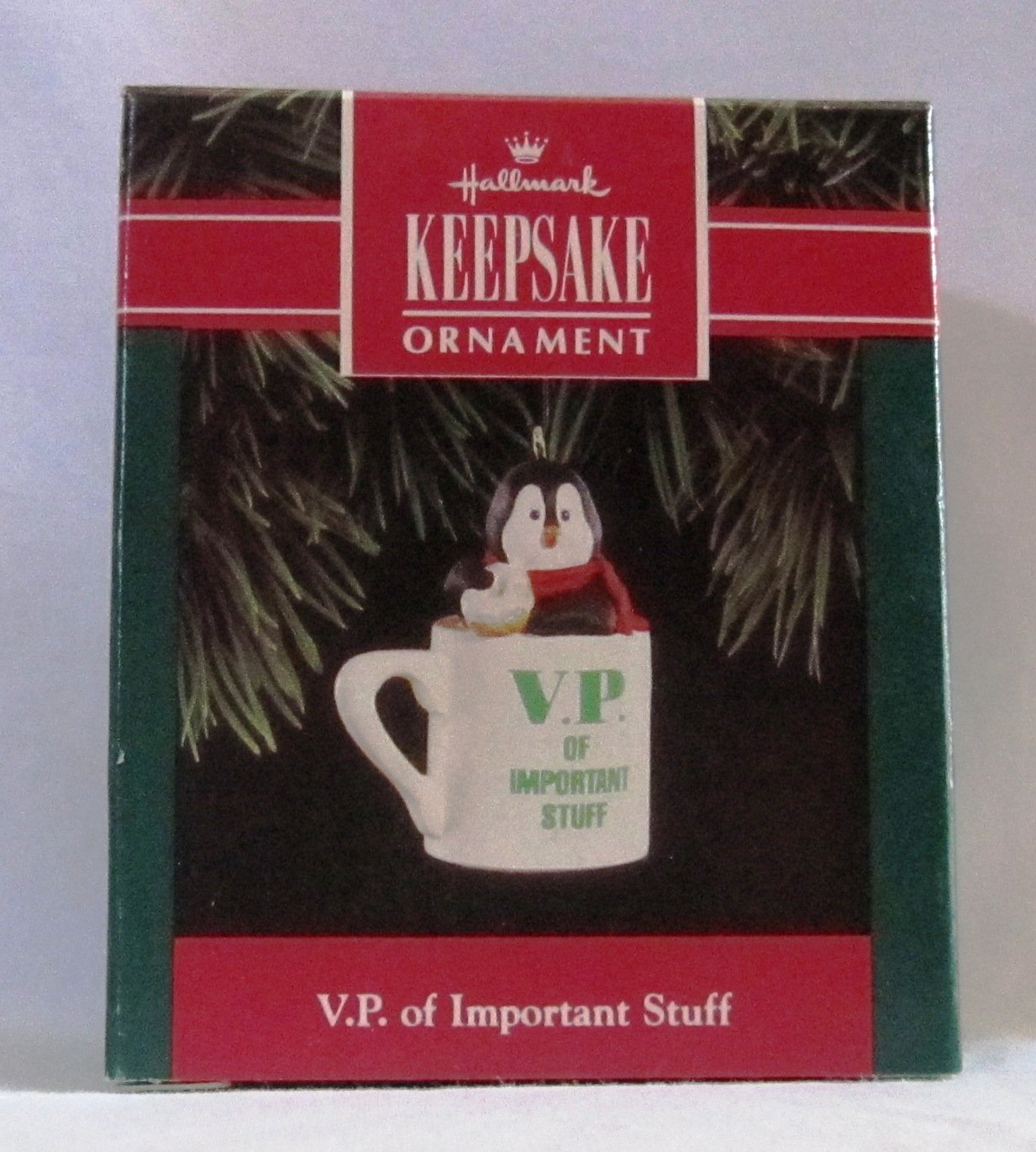 Hallmark V.P. of Important Stuff Penguin 1992 Keepsake Christmas Ornament 05051 - Collectible Holiday Decoration for Tree, Gift & Festive Home Decor