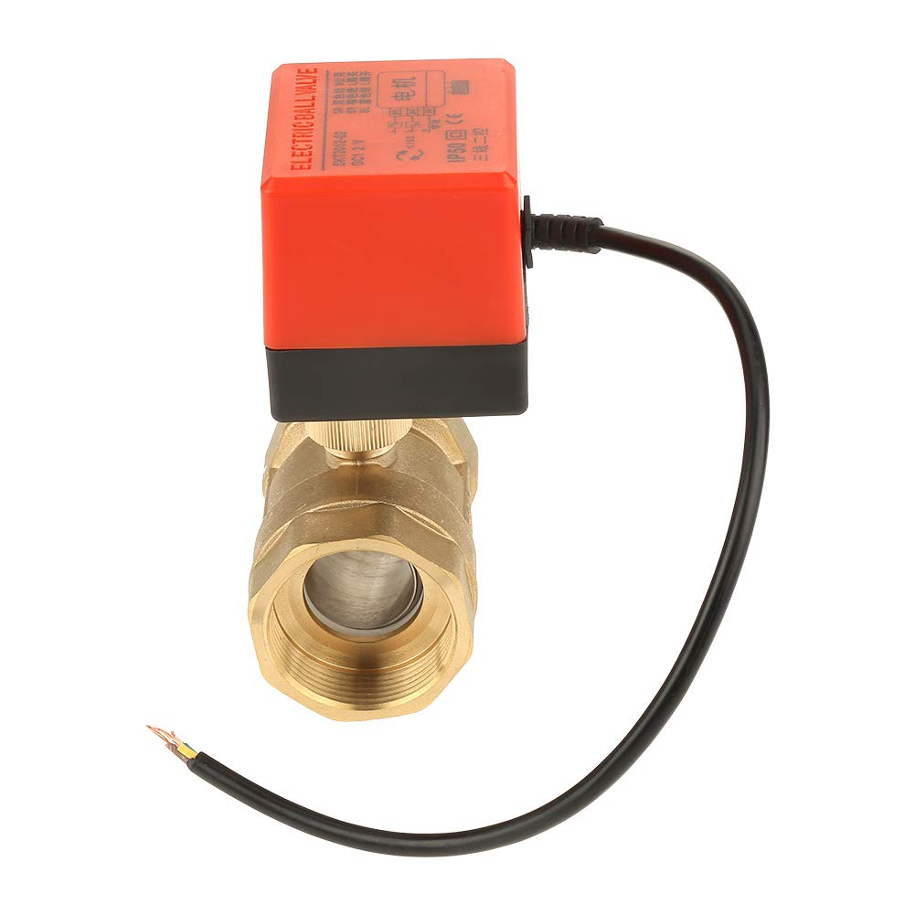 12V DC Motorized Brass Ball Valve, 1-1/2