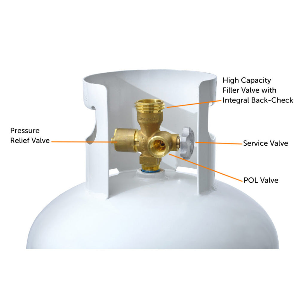 Flame King YSN100MLT 100 LB Propane Tank with Multi-Valve - Perfect for Grilling, RV Camping & Outdoor Cooking