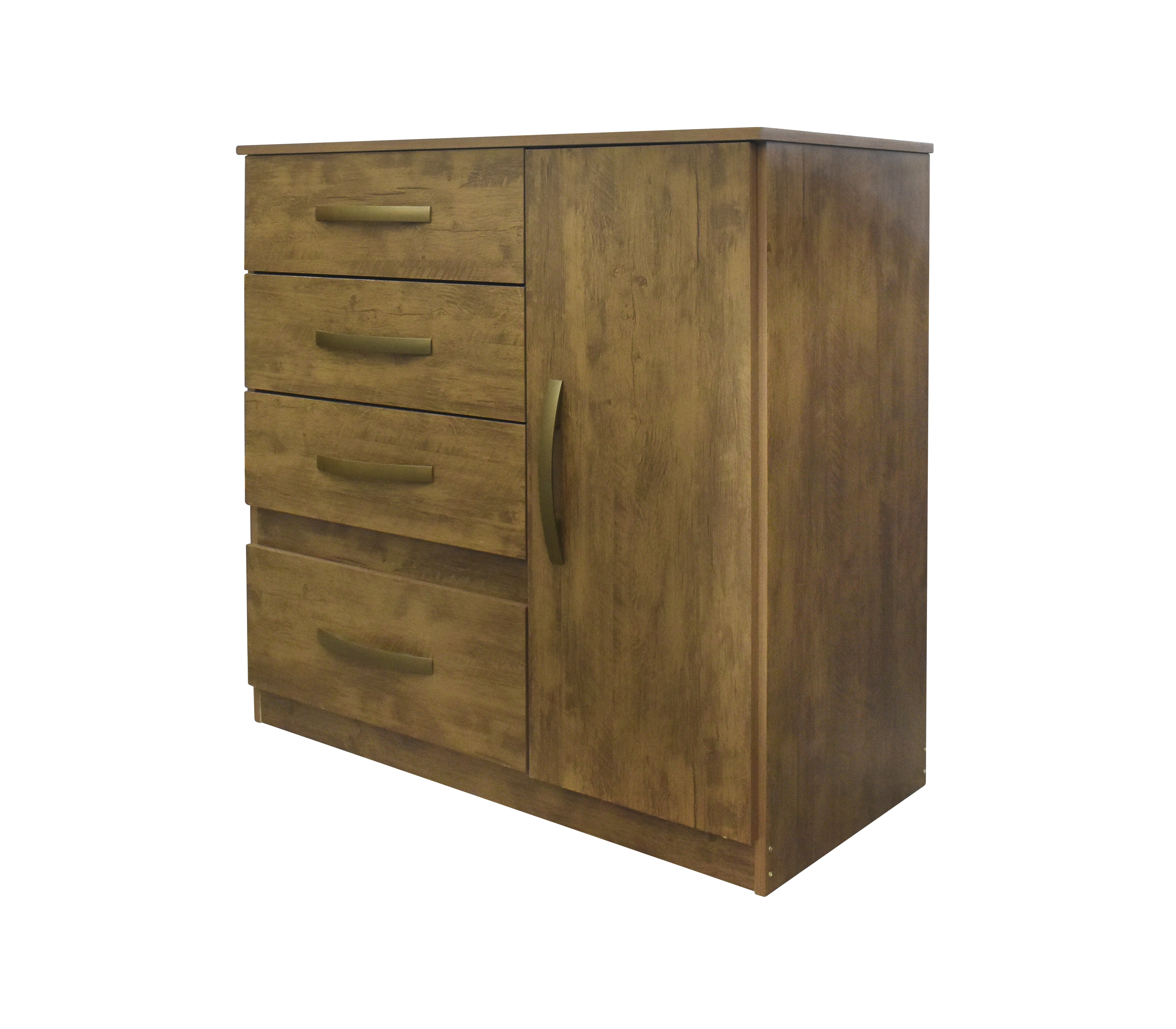 Gavetero 707381.4 Venus 4-Drawer Chest in Walnut/Hazel Finish - Perfect for Bedroom, Living Room, or Office Storage Organization