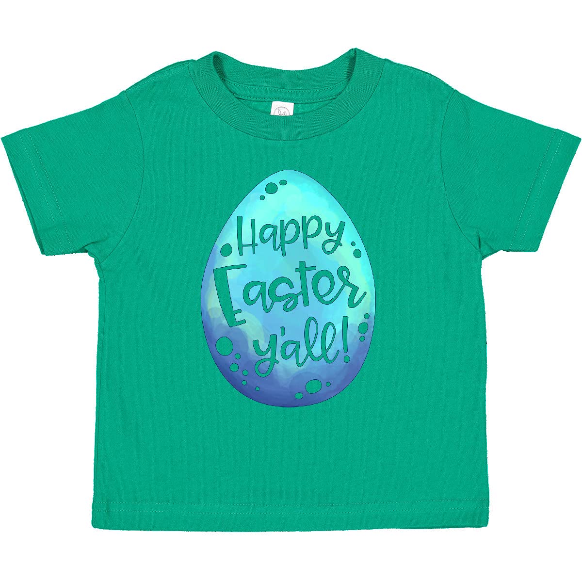 Inktastic Happy Easter Y'all Blue Easter Egg Toddler T-Shirt - Cute Easter Outfit for Boys & Girls, Holiday Family Matching Tee