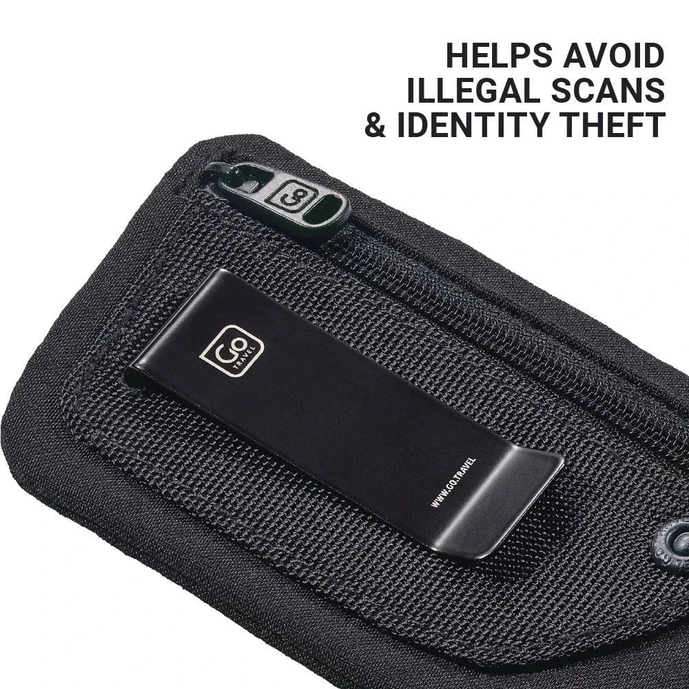 Go Travel RFID Blocking Clip Pouch - Secure Travel Wallet for Passport, Credit Cards & Cash - Perfect for Airports, Hotels & Everyday Use