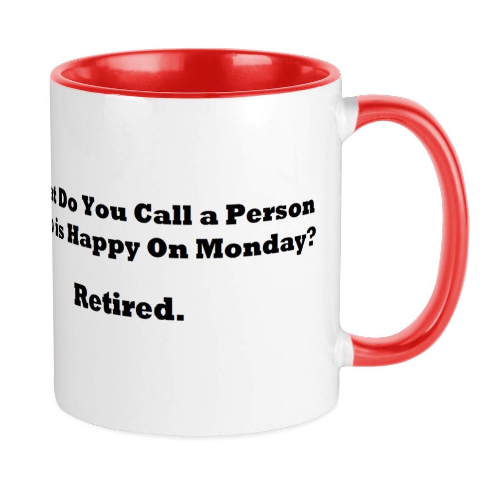 Retired Happy Ceramic Coffee Mug 11 oz - Funny Retirement Gift for Coworkers, Tea & Coffee Cup - Perfect for Office, Home & Gifts