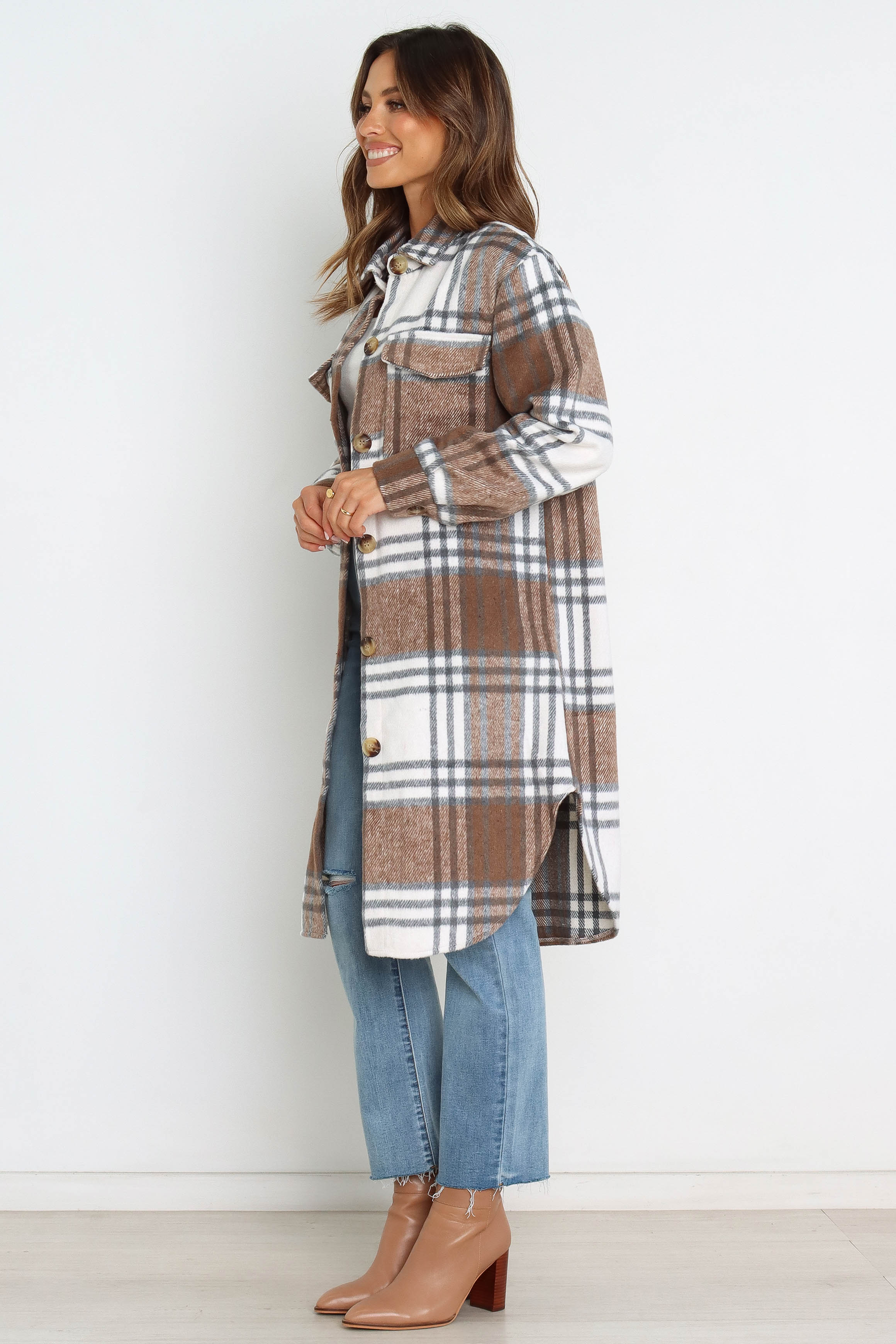 Dion Shacket - Brown Check Overshirt for Men & Women | Stylish Lightweight Jacket for Fall & Winter Layering | Perfect for Casual Outfits, Workwear & Outdoor Activities