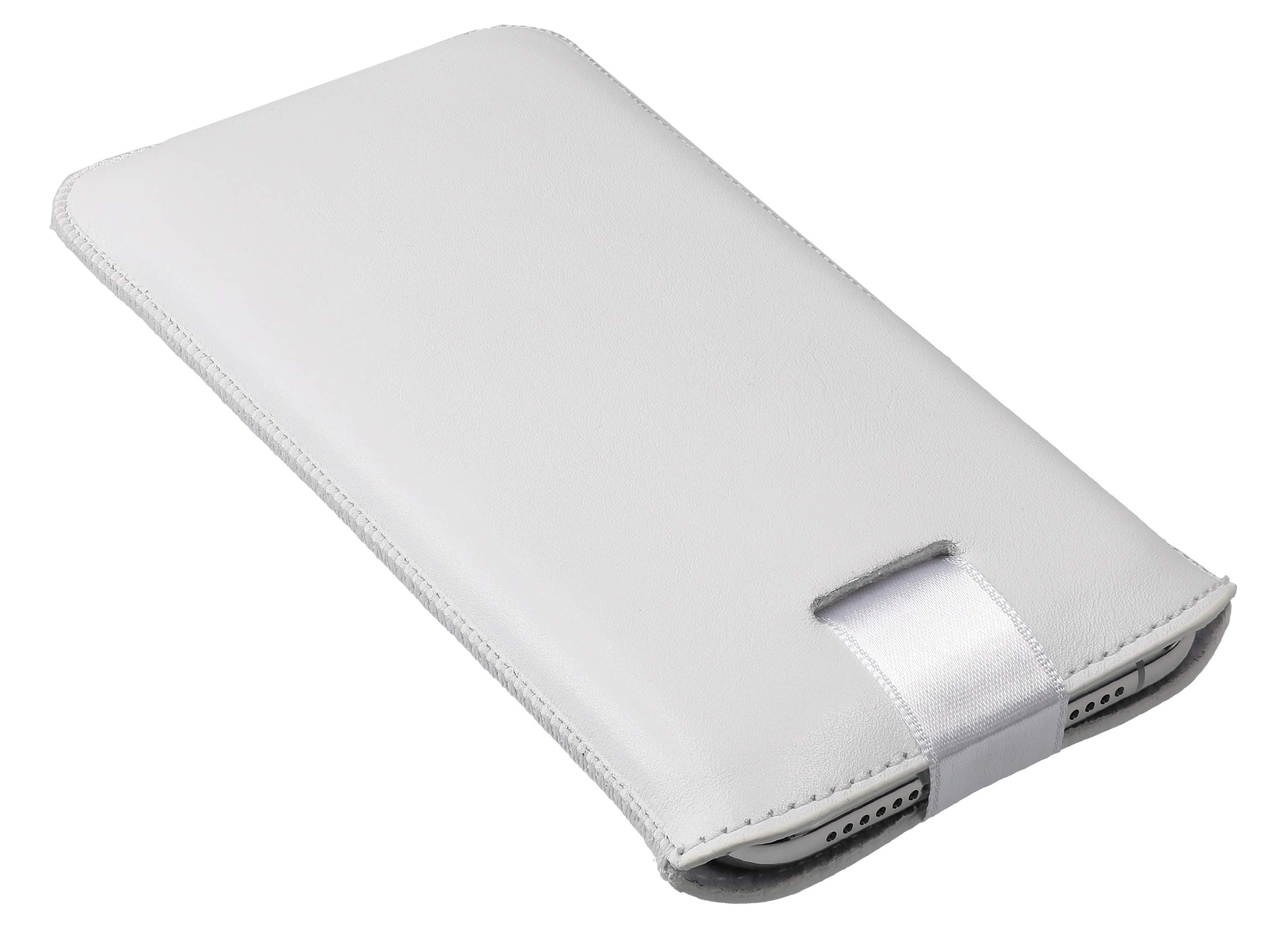 Premium Mumbi Genuine Leather Case for Apple iPhone 11 Pro Max - Slim Protective Cover with Soft Inner Lining (White) - Perfect for Business Professionals & Everyday Use
