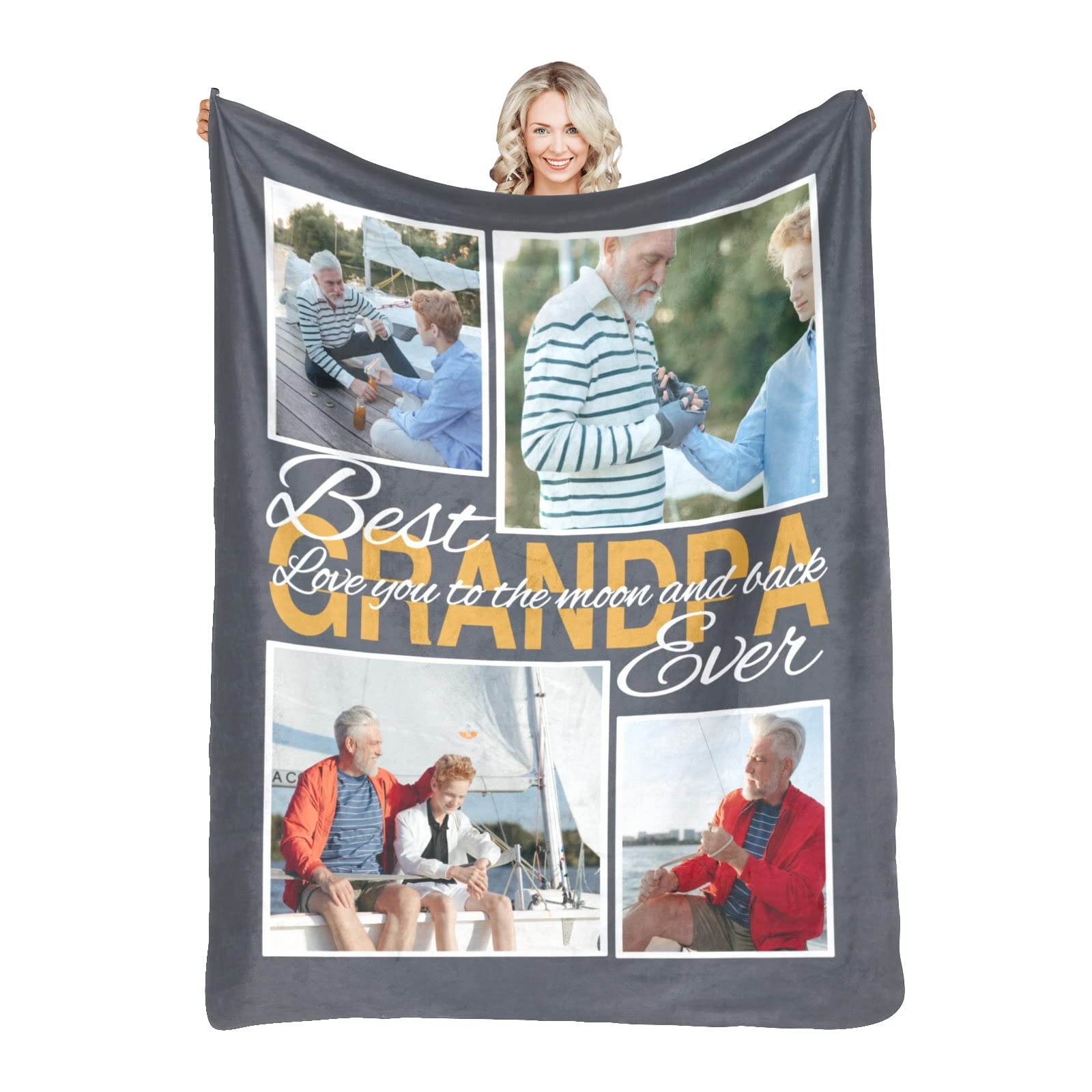 Custom Photo Blanket - Personalized Picture Blanket for Mom, Dad, Kids, Couples & Family - 50x60 Inch Sherpa Fleece Throw - Perfect for Birthday Gifts, Anniversary, Christmas & Cozy Home Decor