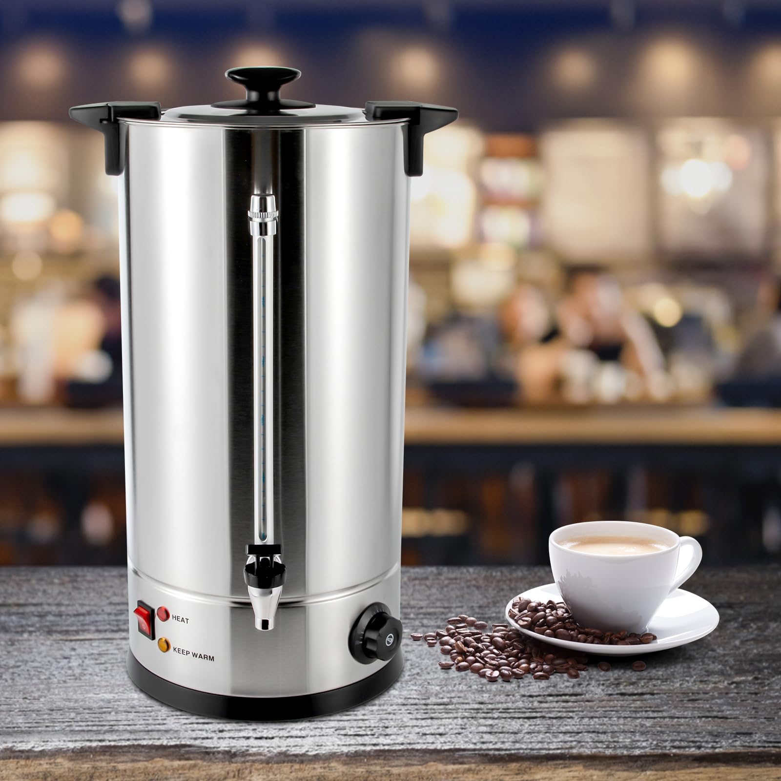 25L/6.6Gal Commercial Grade Stainless Steel Electric Tea Urn & Coffee Kettle - Hot Water Boiler for Catering, Home, Office, Wedding & Party - Fast Heating, Durable & Safe for Large Gatherings & Events