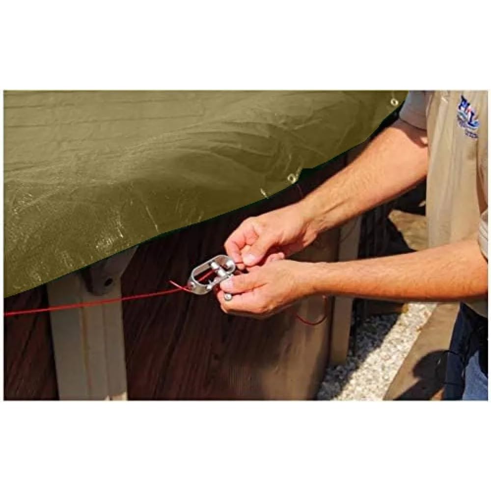 Buffalo Blizzard 33 ft Round Above Ground Pool Cover - Heavy Duty Tan/Silver Reversible Winter Cover | Cold & UV Resistant | Debris Protection | Perfect for Winterizing and Protecting Your Pool from Leaves, Snow & Seasonal Damage