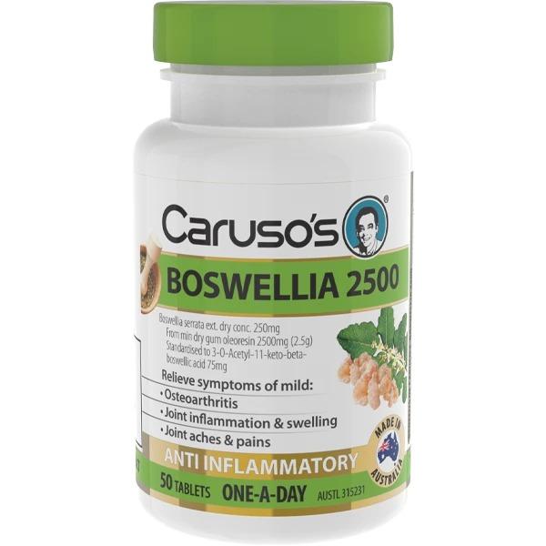 Caruso's Boswellia 2500mg Supplement - Premium Frankincense Extract for Joint Support & Inflammation Relief - Ideal for Arthritis, Workout Recovery & Daily Wellness