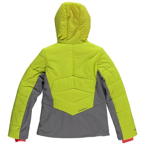 O'Neill Perform Girls Virtue Ski Jacket - Waterproof Winter Jacket for Kids, Insulated Snow Coat with Hood - Pyranine Yellow - Perfect for Skiing, Snowboarding & Outdoor Winter Activities