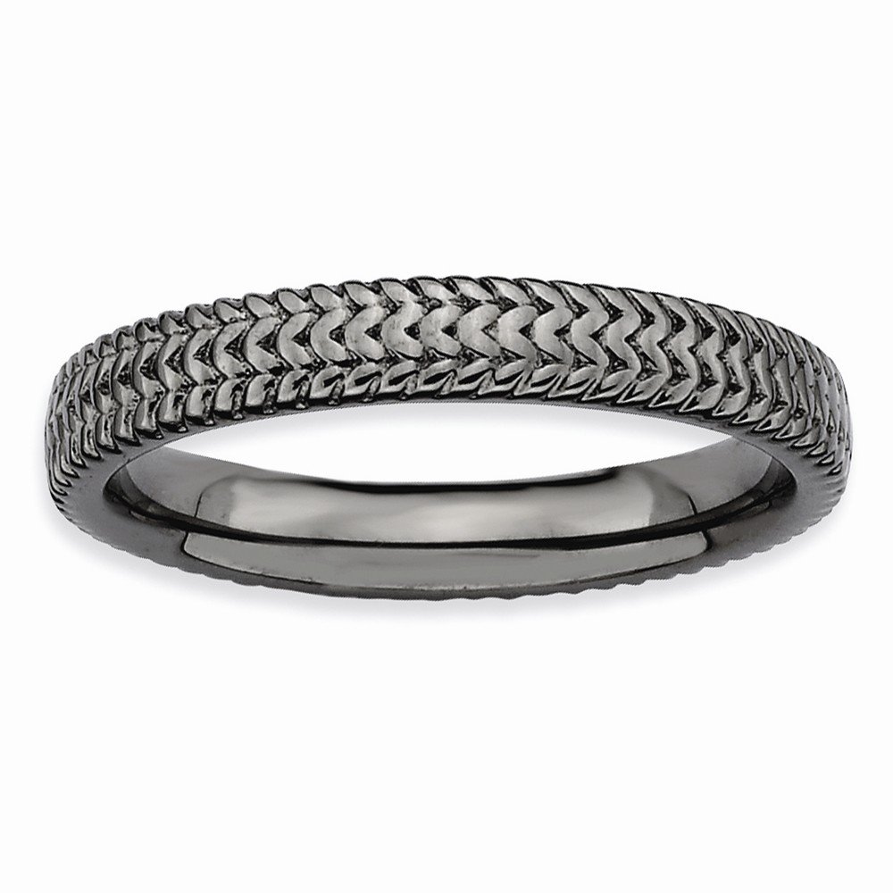 Sterling Silver Black-Plated Ring Size 6 for Women - Elegant Gothic Jewelry for Parties, Weddings & Everyday Wear