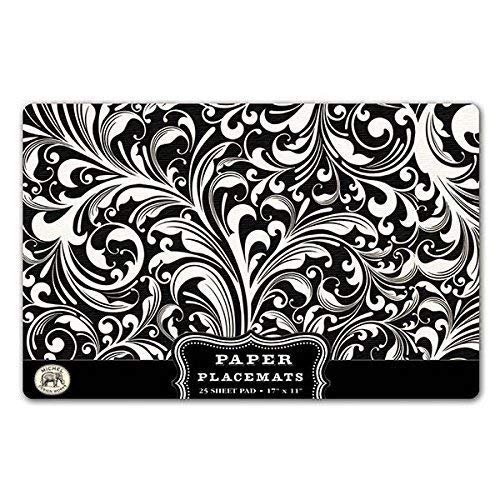 SAFA Black Filligree Paper Placemats - Elegant Table Setting for Dinner Parties, Weddings & Home Decor