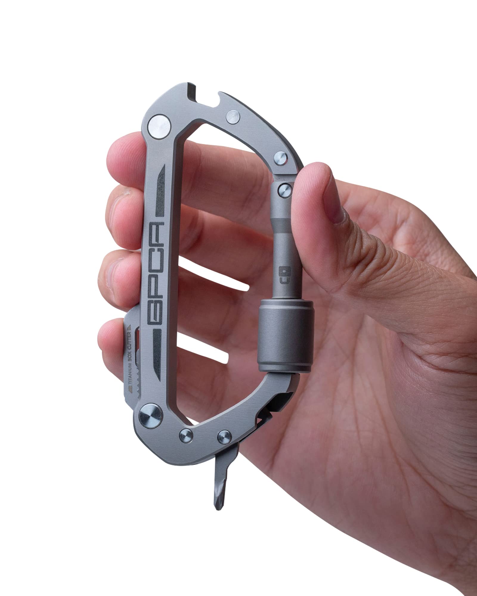 GPCA Heavy Duty Carabiner Keychain Clip - Key Organizer & Key Ring Holder with Bottle Opener - Multi Tool EDC Gear for Outdoor, Hiking, Camping & Everyday Carry (Black)