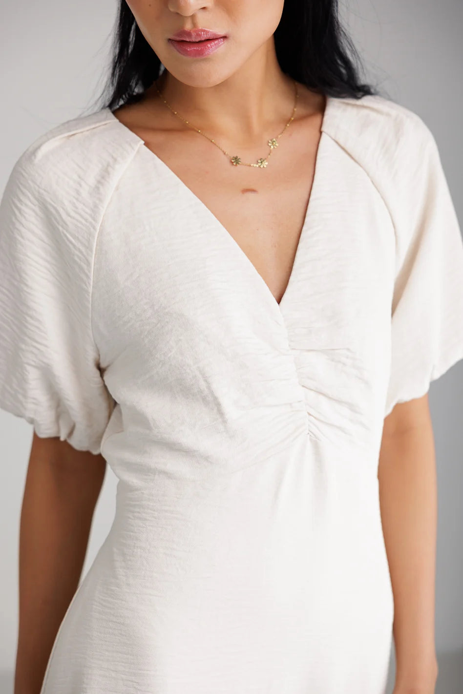 Maeve Midi Dress in Cream | Elegant Flowy Summer Dress for Women | Perfect for Weddings, Parties & Date Nights | FINAL SALE