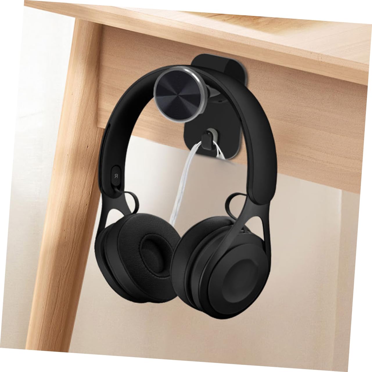 CHILDWEET Plastic Headphone Holder Wall Mount - 2 Pack Black Headphone Hanger for Gaming Headsets & Over-Ear Headphones - Perfect for Desk, Office, and Gaming Setup Organization