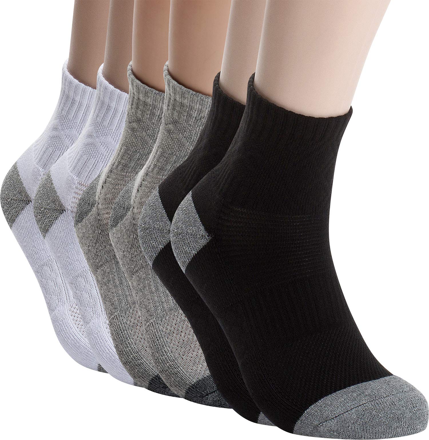 Breathable Cotton Mesh Hiking Socks - Quarter Ankle Compression Athletic Socks for Men & Women - Perfect for Mountain Climbing, Trail Running & Outdoor Adventures