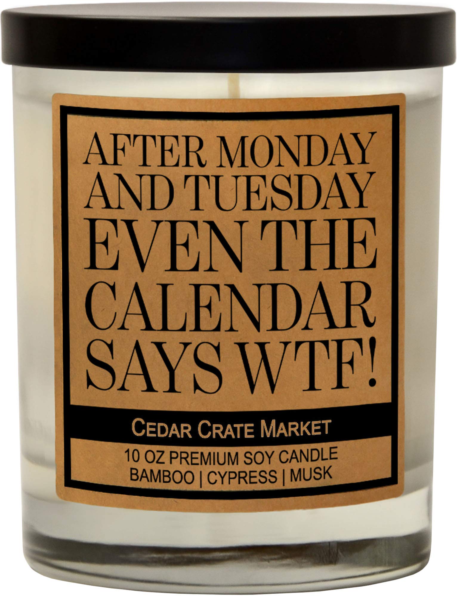Funny WTF Candles - Birthday & Friendship Gifts for Women & Men - Bamboo Scented Soy Candles for Home Decor