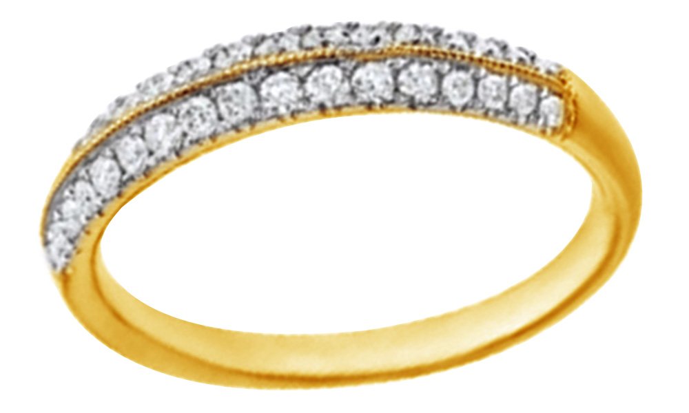 14K Solid Gold Round Cut White Natural Diamond Knife Edge Anniversary Band Ring for Women - Perfect for Weddings, Engagements, and Special Occasions