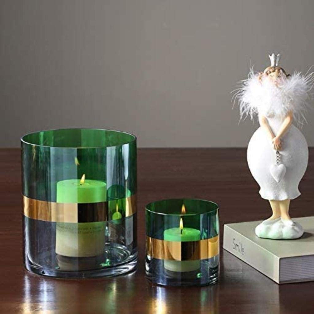 Elegant Green Glass Sculpture Vase - 10x20cm Handcrafted Decorative Vase for Wedding, Birthday & Holiday Gifts | Durable Purple & Green Home Decor Centerpiece for Living Room, Dining Table & Office