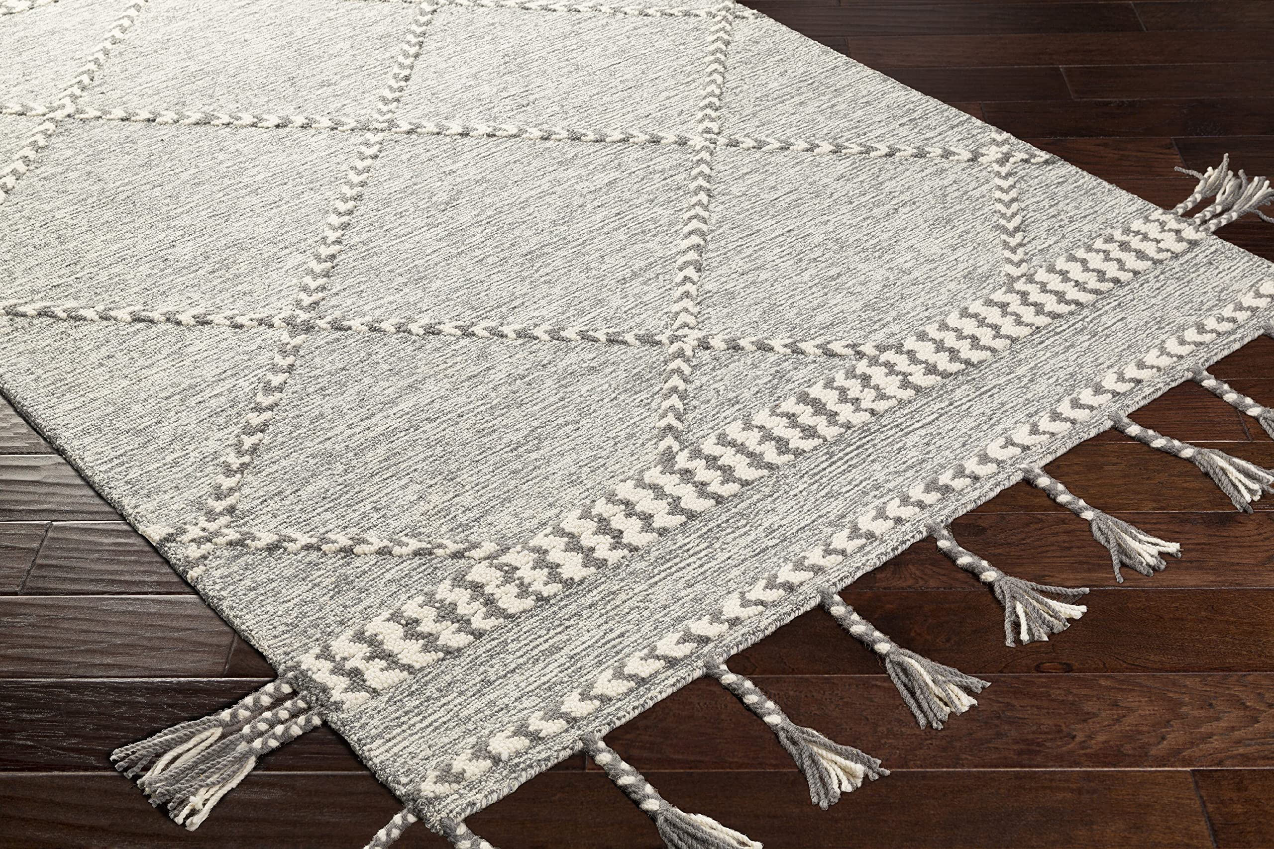 Mark&Day 2x3 Leyton Medium Gray Wool Area Rug - Soft Brown Grey Carpet for Living Room, Bedroom, Kitchen - Perfect for Cozy Home Decor & High Traffic Areas (2' x 3')