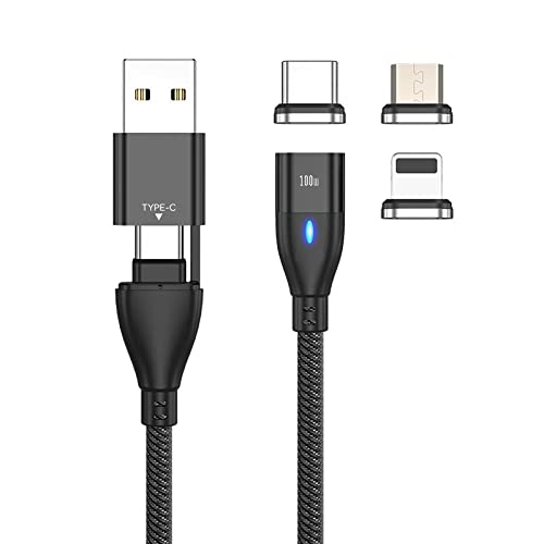 BoxWave 100W Magnetic Charging Cable - USB Type-C & Micro USB Fast Charger Compatible with Samsung Galaxy S9 - PD AllCharge Technology - Jet Black - Perfect for Home, Office & Travel Charging