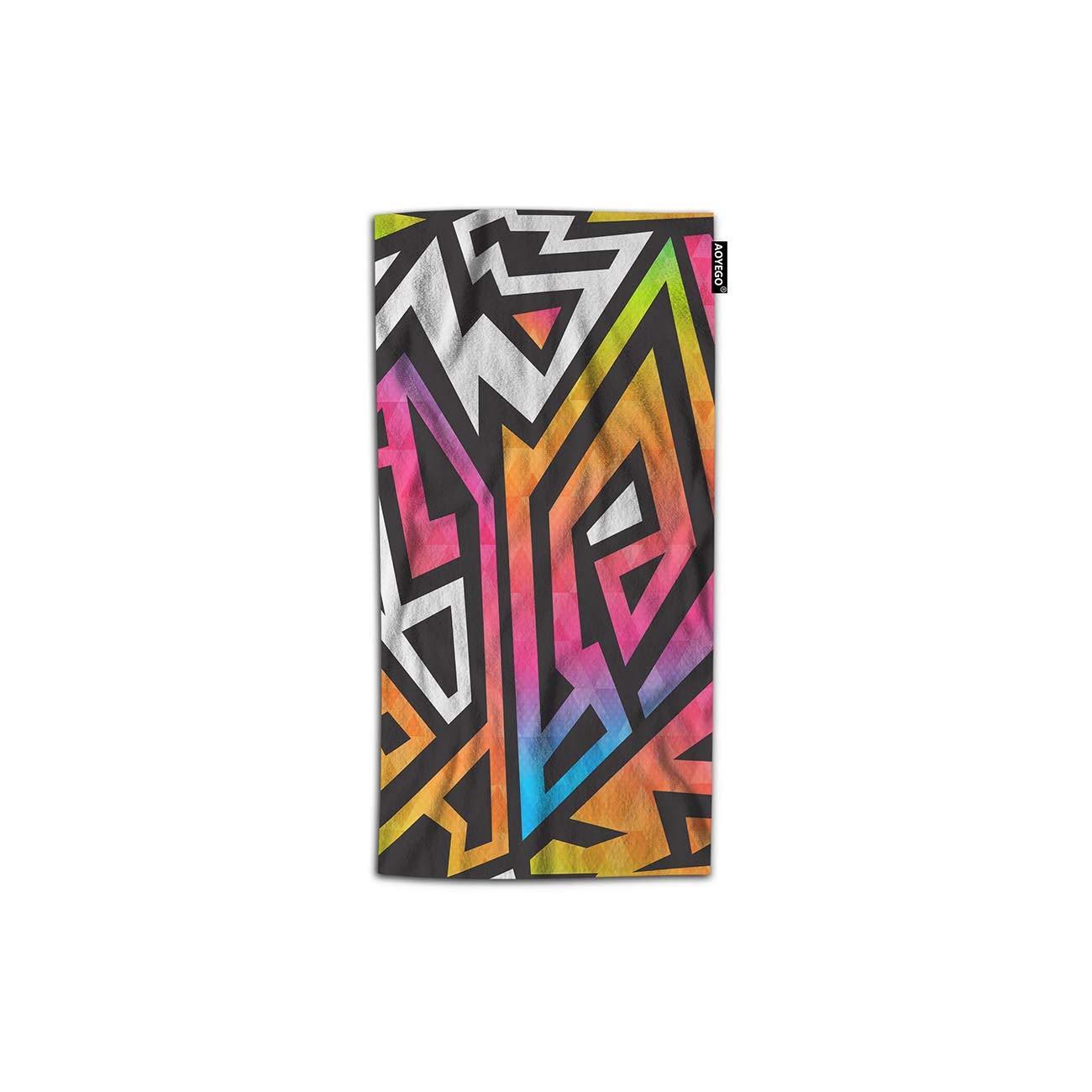 Bright Graffiti Geometric Pattern Hand Towel - Colorful Doodle Line Pop Art Design - Soft Polyester Microfiber Kitchen Towel 30x15 Inch - Lightweight & Decorative for Bathroom, Kitchen, and Home Decor