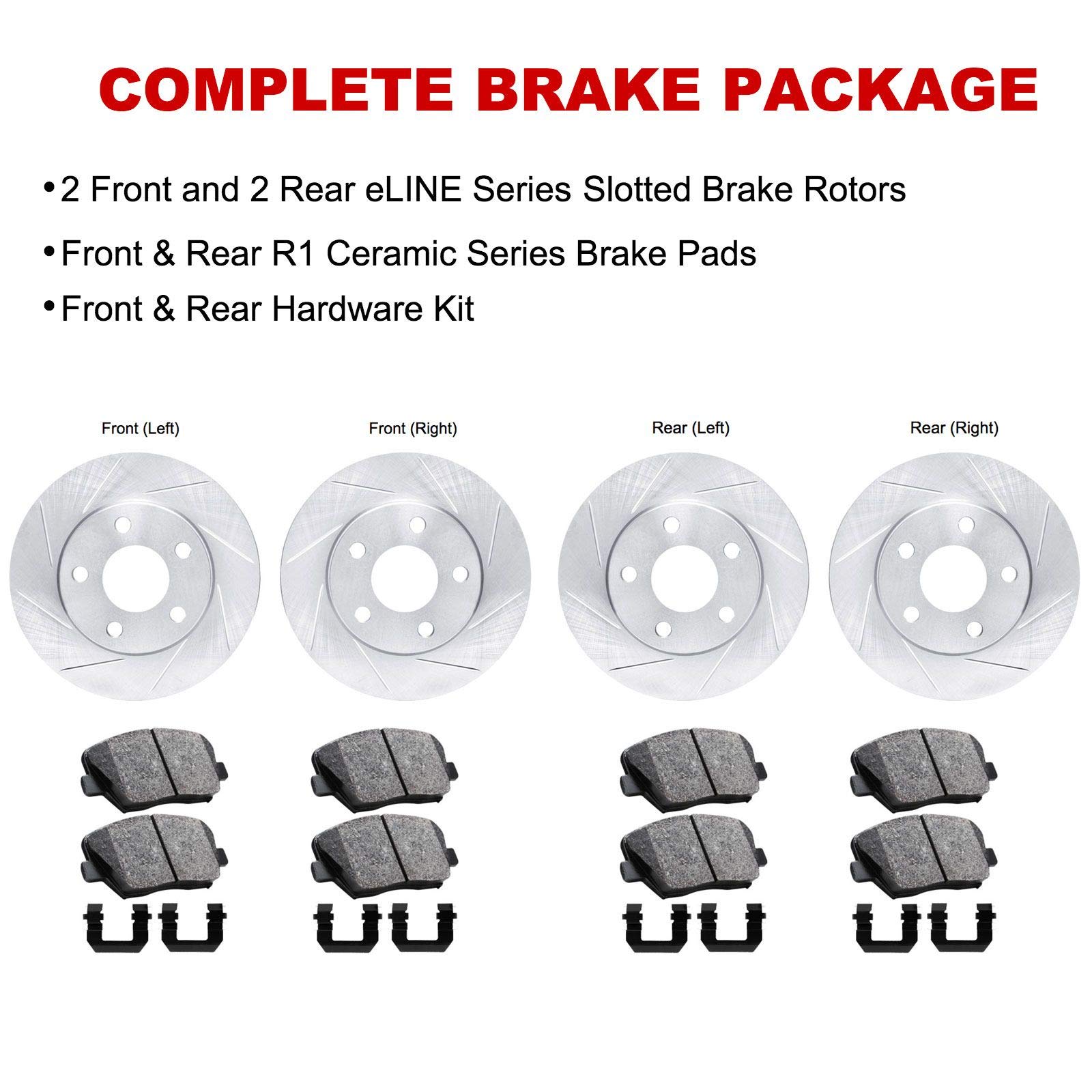 R1 Concepts Complete Front & Rear Brake Kit with Ceramic Pads & Rotors - Fits 1988-1993 Toyota Celica | Premium Braking Performance for Daily Commute & Performance Driving