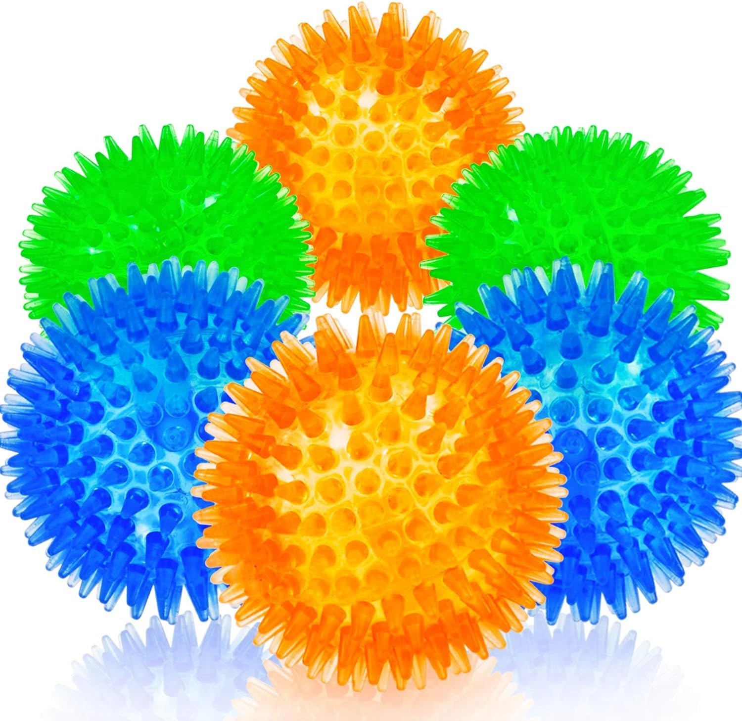**Yenlk Squeaky Dog Ball Toys - 6 Pack Spiky Chew Balls for Small & Medium Dogs, Floating Pool & Fetch Toys, TPR Rubber Teeth Cleaning Chew Toys for Puppies - Perfect for Playtime, Training & Boredom Relief**