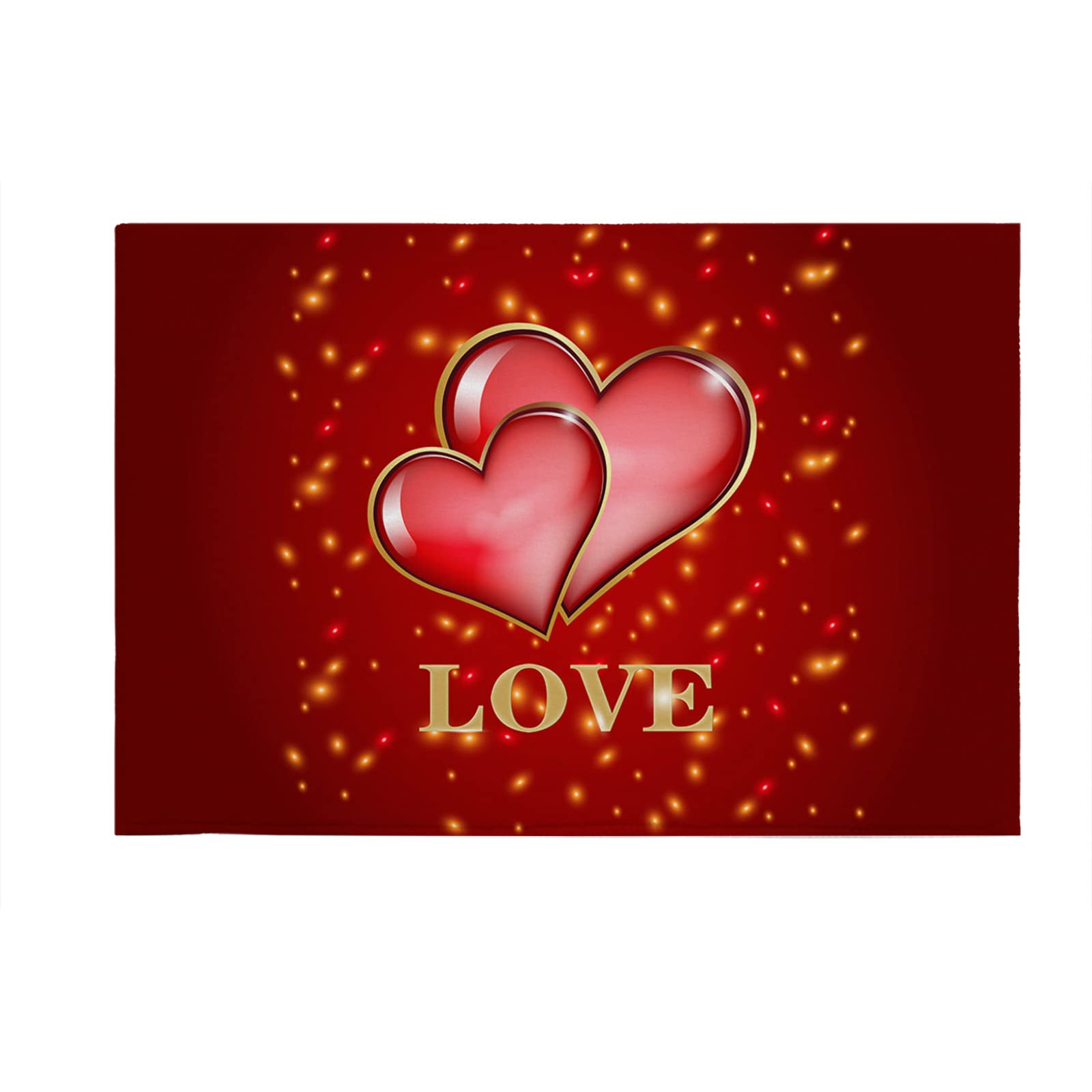 Valentine's Day Heart Shaped Bathroom Rugs - Soft Plush Non-Slip Absorbent Doormat for Bathroom, Bedroom & Front Door (20x31.5 Inch) | Cozy Fluffy Entrance Mat for Romantic Decor, Home Comfort & Gift Giving