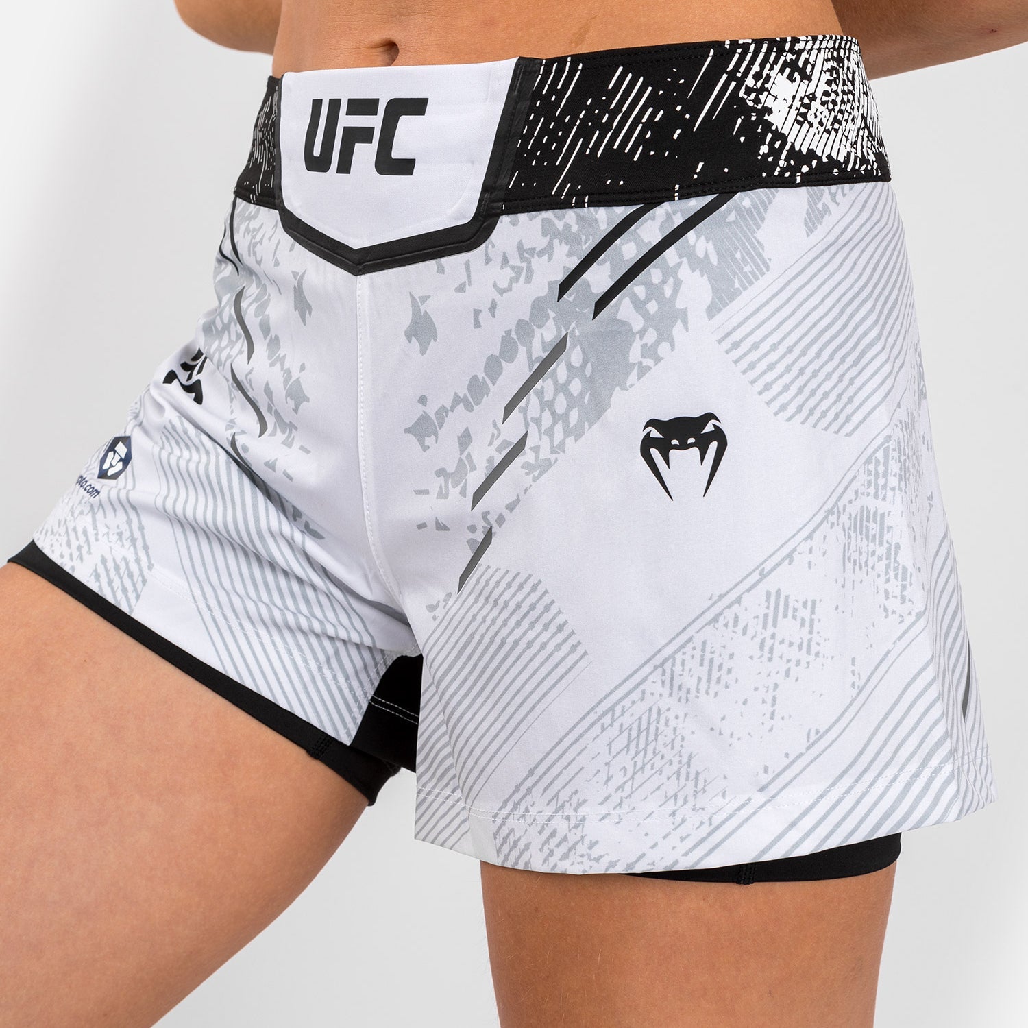 Venum UFC Adrenaline Authentic Women's Fight Shorts - White | MMA Training & Fight Night Apparel for Female Athletes